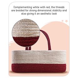 Babyhug Braided Caddy Bag- Maroon White