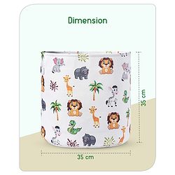Babyhug Canvas Storage Bag Jungle Print- White