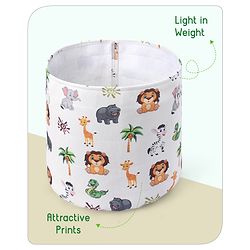 Babyhug Canvas Storage Bag Jungle Print- White