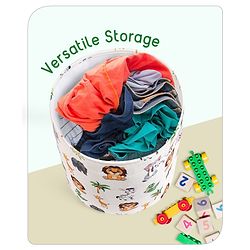 Babyhug Canvas Storage Bag Jungle Print- White
