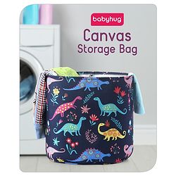 Babyhug Canvas Storage Bag Jungle Print- White