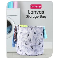 Babyhug Canvas Storage Bag Jungle Print- White