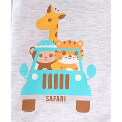 Babyhug 100% Cotton Full Sleeves Vests Striped & Lion Print Pack of 3 - Yellow Grey & Green
