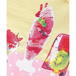 Babyhug 100% Cotton Knit Frill Sleeves Top with Ice Cream Graphics Print - Yellow