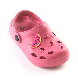 Cute Walk by Babyhug Clogs with Back Strap Watermelon Patch - Fuchsia