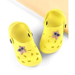 Cute Walk by Babyhug Slip On Clogs with Starfish Applique & Back Strap Closure - Yellow