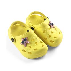 Cute Walk by Babyhug Slip On Clogs with Starfish Applique & Back Strap Closure - Yellow
