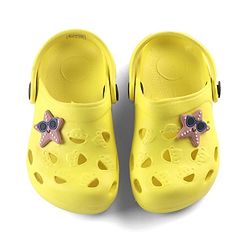 Cute Walk by Babyhug Slip On Clogs with Starfish Applique & Back Strap Closure - Yellow