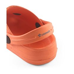 Cute Walk by Babyhug Clogs with Back Strap Rainbow Patch - Orange