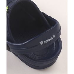 Cute Walk by Babyhug Slip On Clogs with Pineapple Applique & Back Strap Closure - Navy Blue