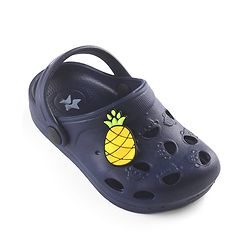Cute Walk by Babyhug Slip On Clogs with Pineapple Applique & Back Strap Closure - Navy Blue