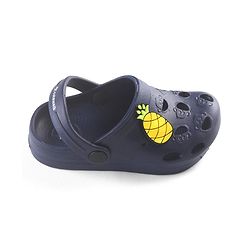 Cute Walk by Babyhug Slip On Clogs with Pineapple Applique & Back Strap Closure - Navy Blue