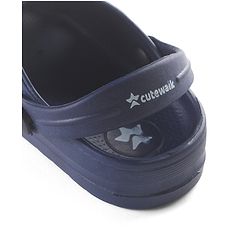Cute Walk by Babyhug Slip On Clogs with Pineapple Applique & Back Strap Closure - Navy Blue
