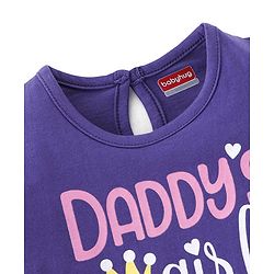 Babyhug 100% Cotton Knit Half Sleeves Tee With Text Graphics - Navy Blue