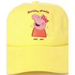 Babyhug Cotton Peppa Pig Print Summer Cap Yellow - Diameter 57 cm