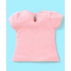 Babyhug 100% Cotton Half Sleeves Tee With Graphics And Text Print - Peach