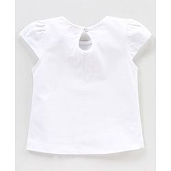 Babyhug 100% Cotton Cap Sleeves Graphics Detailing Tee - White