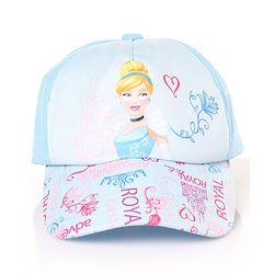 Disney By Babyhug Cotton Cindrella Print Summer Cap Blue - Diameter 56  cm