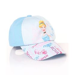 Disney By Babyhug Cotton Cindrella Print Summer Cap Blue - Diameter 56  cm