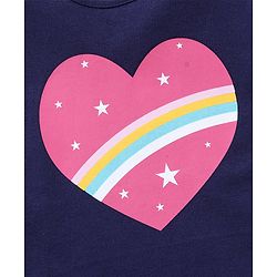 Babyhug 100% Cotton Half Sleeves Tee With Graphics and Heart Print - Navy Blue