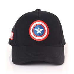 Babyhug Marvel  Captain America Summer Cap Black - Circumference  57 cm