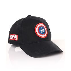 Babyhug Marvel  Captain America Summer Cap Black - Circumference  57 cm