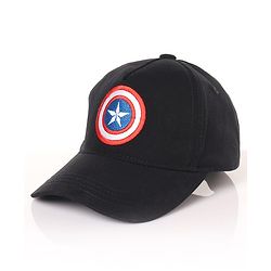 Babyhug Marvel  Captain America Summer Cap Black - Circumference  57 cm