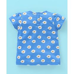 Babyhug 100% Cotton Knit Cap Sleeves T-Shirts Floral & Polka Dots Print Pack of 3 - White Blue & Yellow