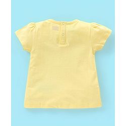 Babyhug 100% Cotton Knit Cap Sleeves T-Shirts Floral & Polka Dots Print Pack of 3 - White Blue & Yellow