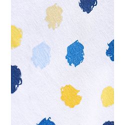 Babyhug 100% Cotton Knit Cap Sleeves T-Shirts Floral & Polka Dots Print Pack of 3 - White Blue & Yellow