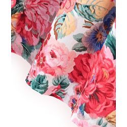 Babyhug Cotton Woven Half Sleeves Frock Floral Print - Pink