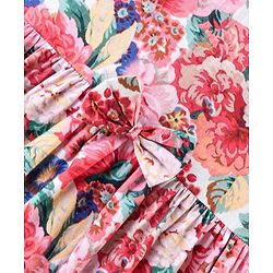 Babyhug Cotton Woven Half Sleeves Frock Floral Print - Pink