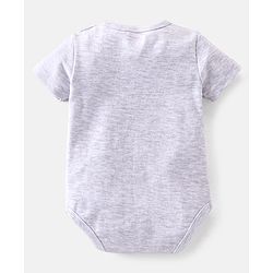 Babyhug 100% Cotton Knit Half Sleeves Onesie with Diaper Pants Cap Mittens & Booties Giraffe Print - Grey & Yellow