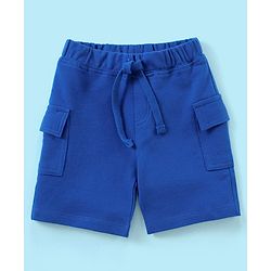 Babyhug Cotton Half Sleeves T-Shirt and Knee Length Shorts Striped - Blue