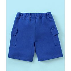 Babyhug Cotton Half Sleeves T-Shirt and Knee Length Shorts Striped - Blue