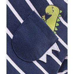 Babyhug 100% Cotton Half sleeves T-Shirt and Shorts Set Striped & Dino Printed - Blue & White