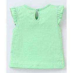 Babyhug 100% Cotton Knit Frill Sleeves Top Ice Lolly Print - Green
