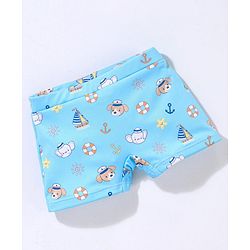 Babyhug Short Length Swimming Trunk Boats Print - Blue