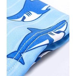 Babyhug Short Length Swimming Trunk Sharks Print - Blue