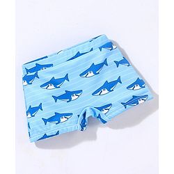 Babyhug Short Length Swimming Trunk Sharks Print - Blue