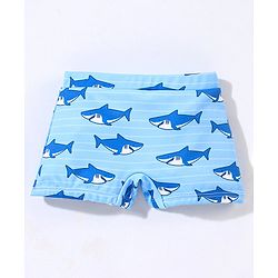 Babyhug Short Length Swimming Trunk Sharks Print - Blue