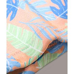 Babyhug Short Length Swimming Trunk Leaves Print - Blue