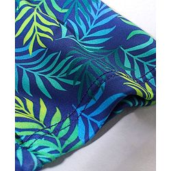 Babyhug Short Length Swimming Trunk Leaves Print - Blue