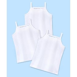 Babyhug 100% Cotton Slip Solid Pack of 3- White
