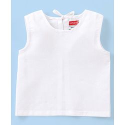 Babyhug 100% Cotton Sleeveless Jhabla with Back Knot Pack of 3 - White