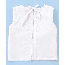 Babyhug 100% Cotton Sleeveless Jhabla with Back Knot Pack of 3 - White
