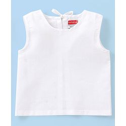 Babyhug 100% Cotton Sleeveless Jhabla with Back Knot Pack of 3 - White