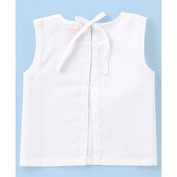 Babyhug 100% Cotton Sleeveless Jhabla with Back Knot Pack of 3 - White