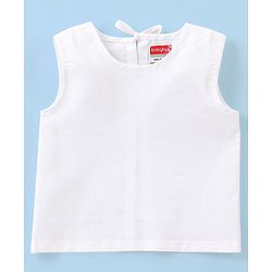 Babyhug 100% Cotton Sleeveless Jhabla with Back Knot Pack of 3 - White