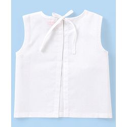 Babyhug 100% Cotton Sleeveless Jhabla with Back Knot Pack of 3 - White